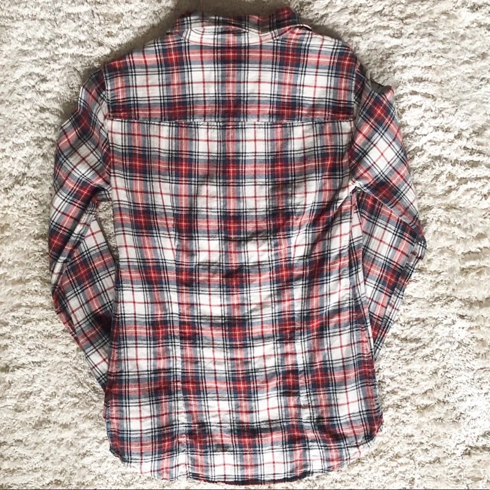 J. Crew Perfect Button Down Shirt in Ivory Tartan